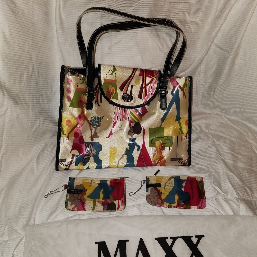 Maxx New York vintage vinyl handbag
